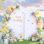 White Arch Cover 7.2FT 6FT Set of 2 Wedding Arch Backdrop Covers Stretchy Spandex Back Drop Covers for Birthday Baby Shower Party Decor Photo Booth Girls Bridal Banquet Balloon Arch Background - Image 2
