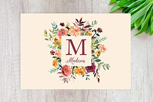 Andaz Press Custom Personalized Disposable Paper Placemats, 12 x 18 Inch, Set of 25, Ivory Floral Monogram, Tableware, Dining, Table Setting for Wedding, Bridal Shower, Baby Shower, Party, Holiday - Image 4