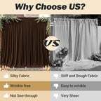 32ftx10ft Wrinkle Free Brown Backdrop Curtain - 10 Feet Photography Backdrop Drapes, Silky Polyester Back Drop Cloth for Wedding Baby Shower Balloon Arch Background - Image 6