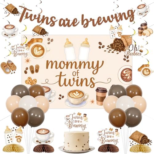 ZestZing Twins Are Brewing Coffee Baby Shower Decorations by ZestZing