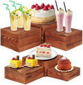 6 Pack Buffet Risers and Stands, Wood Risers for Buffet Table, Party Decor by HTRYBNES