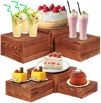 6 Pack Buffet Risers and Stands, Wood Risers for Buffet Table, Party Decor by HTRYBNES