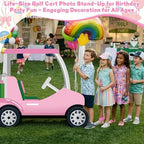 3.94 Ft Pink Golf Cart Corrugated Plastic Standee Photo Prop - Image 2