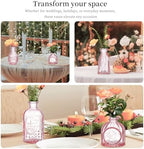 Glass Bud Vases Set of 64 - Pink Assorted Small Mini Glass Vases for Flowers, Crystal Vintage Vase Set, Bulk Centerpieces for Table Décor, Wedding, Home and Events (Pink, 64 Pcs) - Image 3