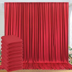 40ft x 10ft Wrinkle Free Red Backdrop Curtains for Parties, 8 Panels 5x10ft Silky Polyester Photo Backdrop Drapes for Christmas Weddings Birthday Party Photography Background Decor by ENJOYYOURPARTY
