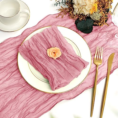 fani 60 Pack Gauze Cheesecloth Napkins, 20 x 20 in, Dusty Rose - Image 3