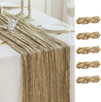 Sioloc Nude Cheesecloth Table Runner Fall Autumn Decor for Home 10ft Table Cloth for Tea Wedding Birthday Party Baby Bridal Shower Halloween Thanksgiving by HEALTHYCOMFORTLIFE
