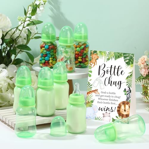 TrelaCo 20 Pcs Bottle Chug Game, Forest Animal Baby Shower Favors, Green - Image 4