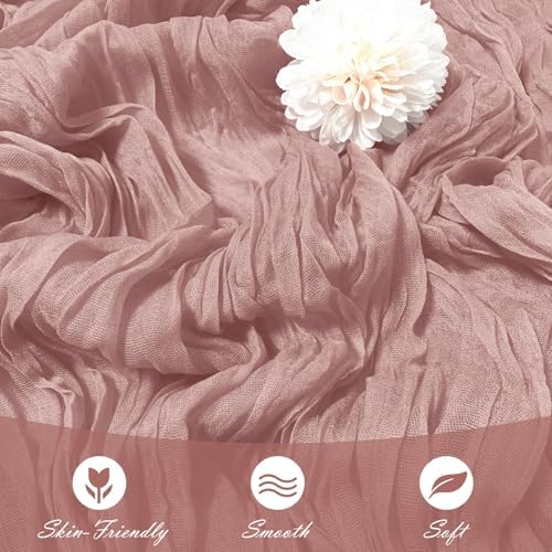 30 Pack Dusty Pink Cheesecloth Table Runner 17 x 108 inch Cheese Cloth Table Runners 9ft Pink Table Runner Rustic Romantic Sheer Gauze Runner for Wedding Party Baby Shower Table Decoration - Image 5