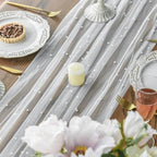 Artoid Mode 6-Pack Pearl White Gauze Table Runner 10FT Home Decor - Image 4