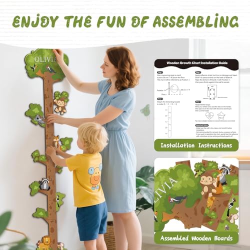 Custom Name Wood Height Tracker, Kids Growth Chart for Wall - Image 4