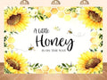 10x8ft Fabric Sunflower Honey Bee Baby Shower Backdrop, Watercolor Floral Background with Honeycomb Pattern, Baby Shower Party Decorations, Birthday Festival Photo Booth Props by Unknown