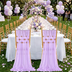 Fanqisi Light Purple Chair Sashes 16 Pieces 8ft Long Chair Designed Decorative Soft Chair Sashes for Wedding Aisle Chairs Decoration - Image 6