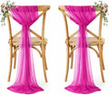 MDS Pack of 200 Chiffon Chair Sashes for Wedding & Event Décor - Magenta by MDS