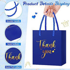 Honoson 60 Pcs Mini Thank You Gift Bag with Handle Bulk,Royal Blue - Image 4