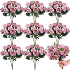 Zeyune 8 Pack 12 Inch Artificial Rose Bouquet, Purple by Zeyune