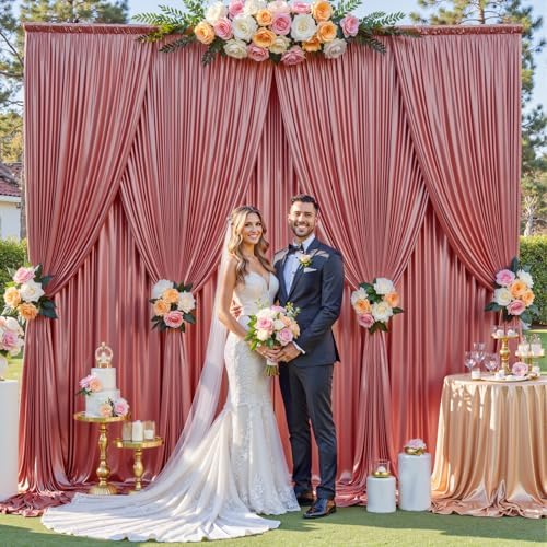 20x12FT Rose Gold Sequin Curtains Backdrop, Wrinkle Free Drop for Wedding - Image 4