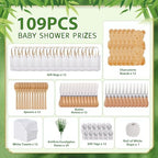 Baby Shower Prizes for Game Winners Bear Shaped Cheese Board Gift with Spoons Butter Spreaders Gift Bags Kitchen Towels Bridal Shower Party Favors for Guests (Bear Shaped, 12 Sets) - Image 3