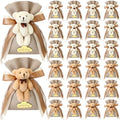 Shinylin 24 Pcs Bear Gift Bag Bulk for Baby Shower Guest Favor 5.3 x 7.1 Inches Candy Cute Plush Bear Drawstring Bag with Bow Thank You Acrylic Sign for Baby Boy Girl Party Decorations(Brown) by Shinylin