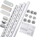 WRAPAHOLIC Silver Christmas Wrapping Paper Set - Silver Snowflakes and Candy Cane Holiday Collection with Metallic Foil Shine Wrapping Paper Bundle with Gift Bow & Ribbon & Tag & Sticker by WRAPAHOLIC
