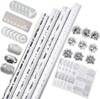 WRAPAHOLIC Silver Christmas Wrapping Paper Set - Silver Snowflakes and Candy Cane Holiday Collection with Metallic Foil Shine Wrapping Paper Bundle with Gift Bow & Ribbon & Tag & Sticker by WRAPAHOLIC