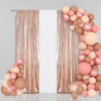 Eternal Beauty Rose Gold Sequin Backdrop Curtains, 4 Panels 2x8FT - Image 6