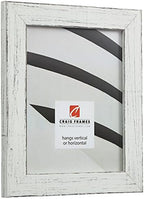 Craig Frames 14x14 White Picture Frame Matted to 5x7, Rustic Wall Decor - Image 2