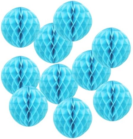 PATIKIL 10pcs 14" Honeycomb Balls Tissue Paper Pom Poms, Party Hanging Paper Honeycomb Balls Decoration for Birthday Wedding Home Backdrop Decor, Dark Blue by PATIKIL