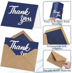 600 PCS Thank You Cards with Envelopes Matching Stickers Thank You Notes Bulk 4x6 Inch Minimalistic Design for Business Baby Shower Wedding Small Business Graduation Bridal Shower Funeral Navy Blue - Image 3