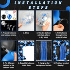 SmoothNovelty 137 Pcs 2026 Graduation Decoration Blue Black Party Backdrop Kits - 4 Sequin Backdrop Curtain 133 Balloon Garland Kit Photo Prop Background for Prom Send Off Wedding Anniversary - Image 4
