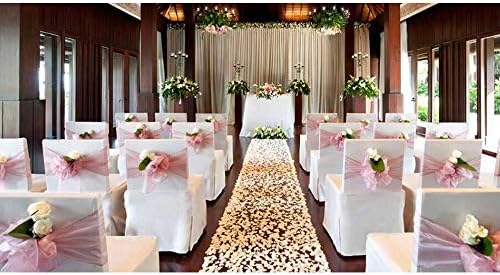 Set of 100 Organza Sheer Chair Sashes Bows Ties 7x108 inches for Wedding Party Event Banquet Restaurant Christmas Decoration (Champagne) - Image 6