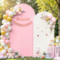White and Pink Arch Backdrop Cover 7.2FT 6FT Wedding Arch Covers Set of 2 Spandex Fitted Fabric Backdrops Double-Color Arches Covers Stretchy Backdrop for Party Baby Shower Birthday Decoration by Tao-GePartyDecorations