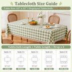 Green Gingham Table Cloth Rectangle, Cotton Linen Checkered, 55x106 Inch - Image 5
