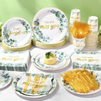 Pickmesh 400 Pcs Sage Green Farewell Party Supplies Paper Plates Serve 50 - Image 6