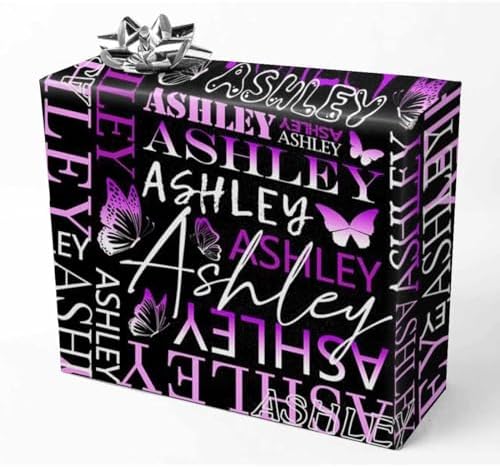 AOFUN Custom Name Gift Custom Name Gift Wrapping Paper Custom Name Gift Wrapping Paper Cute Wrapping Paper Custom Gift Wrapping Paper 3 Rolls 58"" x 23"", Style 18 by Unknown