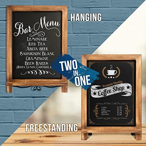 Rustic Torched Tabletop Chalkboard Sign/Hanging Magnetic Wall Chalkboard/Small Countertop Chalkboard Easel/Kitchen Countertop Memo Board / 12" x 17" in. Weddings, Birthdays, Baby Announcements - Image 2