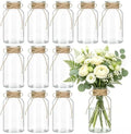 Glass Flower Vase,12 PCS Farmhouse Mason Jar for Centerpiece by Unknown