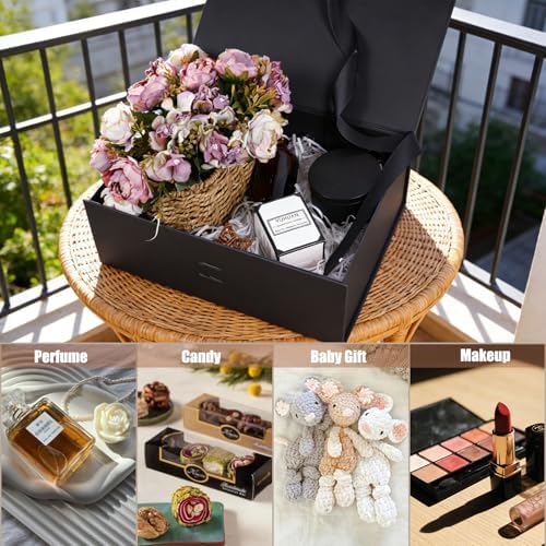 Aimyoo 5 Pack Large Black Gift Box with Ribbon, 11.5x8.6x4.1 inch Groomsman Proposal Box for Presents with Magnetic Closure Lids, Rectangle Collapsible Luxury Box for Wedding, Christmas, Birthday - Image 5