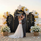 Toolterritary Set of 3 Metal Arch Backdrop Stand with Cover Set, (8FT, 7.2FT, 6.6FT Wedding Arch and Cover Set), Backdrop Arch for Party, Baby Shower, Birthday, and Graduation Ceremony - Image 2