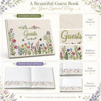 Wedding Guest Book,10.2x8.2in Linen Guest Book - Image 4