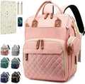 SHITIESHOU Diaper Bag Backpack Baby Bag, Baby Girl Boy Diaper Bag for Dad Mom with Pad,16 Pockets, Pacifier Case, Large Diaper Bags Unisex for Travel (Orange Pink) by SHITIESHOU