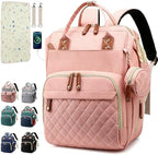 SHITIESHOU Diaper Bag Backpack Baby Bag, Baby Girl Boy Diaper Bag for Dad Mom with Pad,16 Pockets, Pacifier Case, Large Diaper Bags Unisex for Travel (Orange Pink) by SHITIESHOU