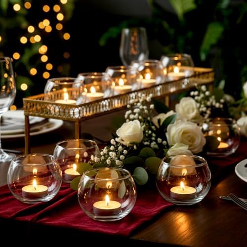 36 Pcs Glass Candle Holders for Table Centerpieces- Small Clear Votive Candle Holders Bulk for Wedding, Bridal Shower, Birthday Party Table Decorations, Fits Standard Tealights - Image 3