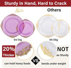 Hioasis 210 Pcs Purple Gold Plates for Party - Image 3