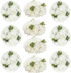 White Flowers Balls for Centerpieces: 11.8in Diam, 10 Pcs by CreatedforWeddingsandHome
