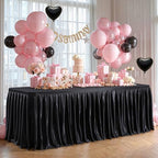 Wish Care Black Satin Table Clothes for 8 Foot Rectangle Tables - 8FT Wrinkle Resistant Glitter Rectangle Tablecloths, Party Table Covers for Wedding Banquet, Baby Shower, Birthday, Holiday Dinner - Image 6