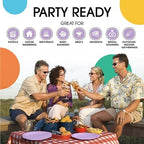 Party Solids Exquisite Lavender Paper Plates Disposable Heavy Duty 200 Pcs - 100-7" & 100-9" Lavender Disposable Plates For Party Heavy Duty 350 GSM For Birthday Supplies - Image 6