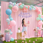 30x10ft Pink Backdrop Curtain Panels for Parties - Wrinkle Free Polyester Photo Curtain Backdrop Wedding Back Drop Fabric Drapes for Party Decorations Background for Photography - Image 7
