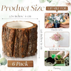 6 Pcs Wooden Vase for Centerpieces Wedding Flower, 3.5 Inch - Image 2