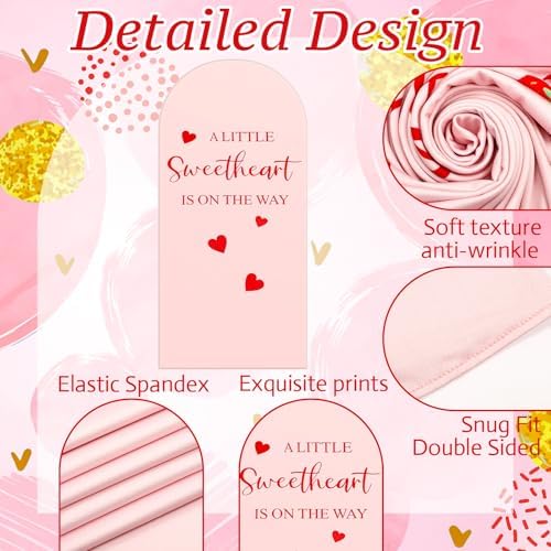 Hunnmingre a Little Sweetheart is on the Way Arch Backdrop Cover Decor - Image 3